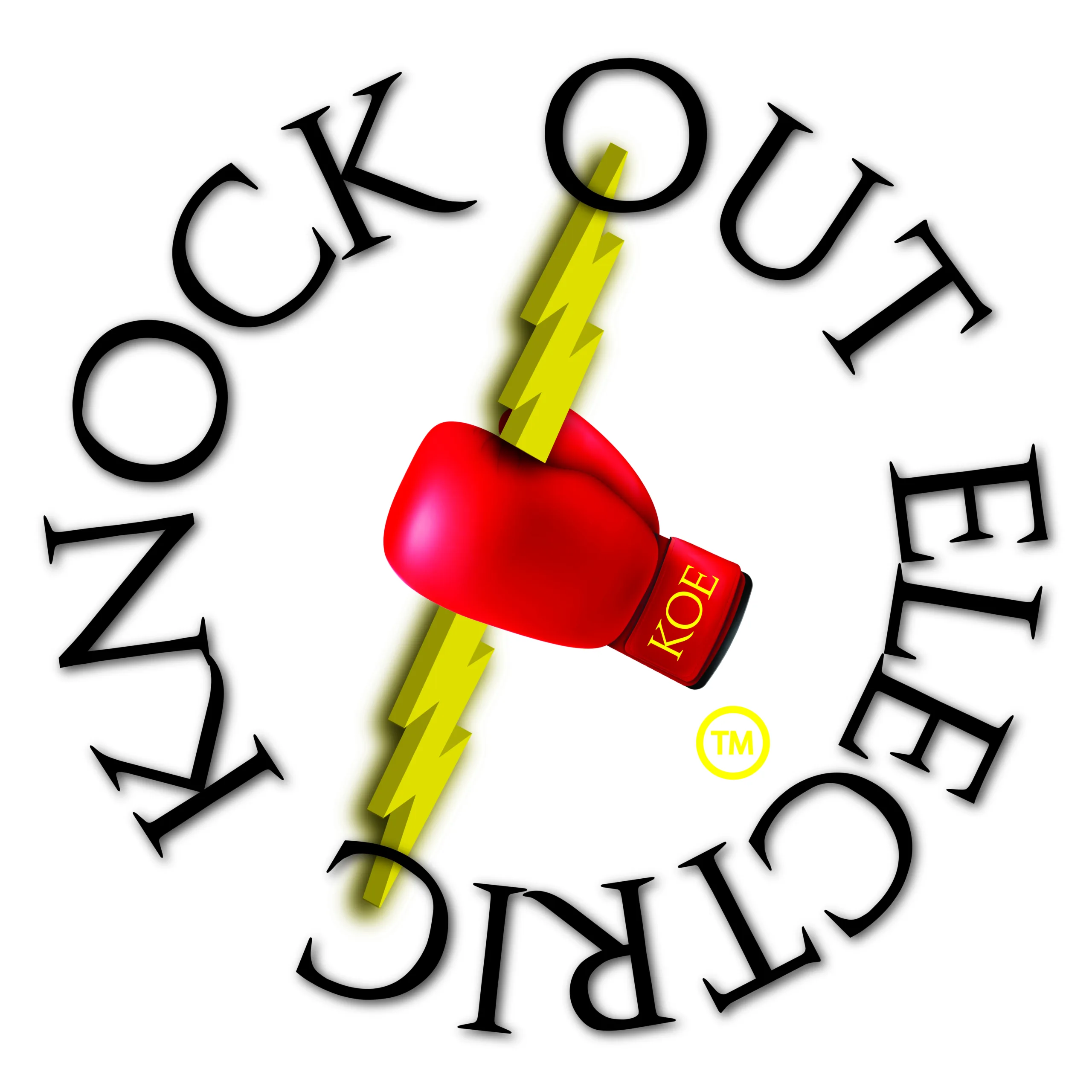 Knock out electric logo.